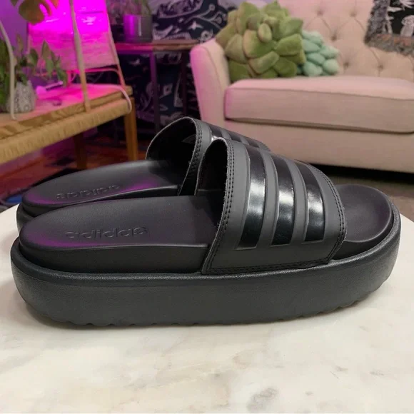 adidas Black Slide Sandals - Picture 5 of 10